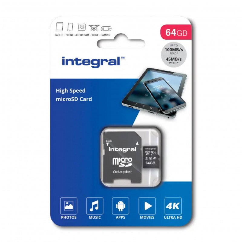 Integral 4K Video V30 MicroSD 64GB Integral 4K Video V30 MicroSD 64GB